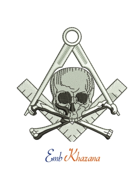 Cross And Skull Embroidery Design