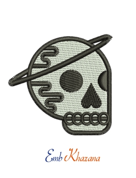Skull Head Embroidery Design