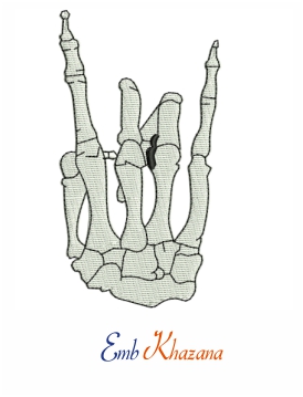 Skull Finger Embroidery Design