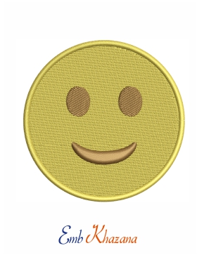 Slightly Smiling Face Embroidery Design