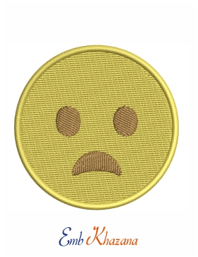 Emoji Frowning Face With Open Mouth Embroidery Design