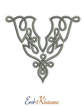 Celtic Letter V Embroidery Design