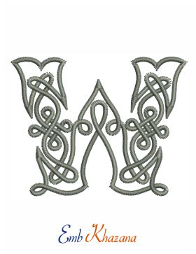 Celtic Letter W Embroidery Design