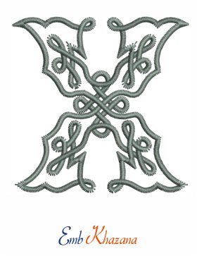 Celtic Letter X Embroidery Design