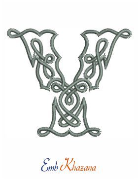 Celtic Letter Y Embroidery Design