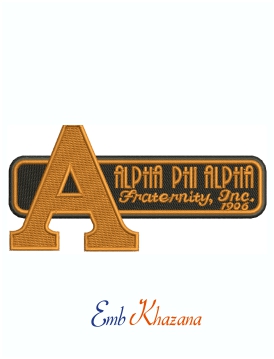 Alpha Phi Alpha Fraternity Patch Retro Embroidery Design