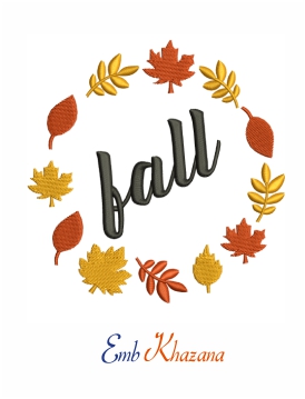 Fall machine embroidery design