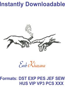 Free Smoking Hand with Cigarette Embroidery Designs