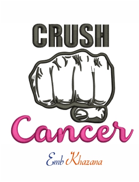 Crush cancer machine embroidery design