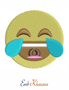 Happy And Crying Face Embroidery Design