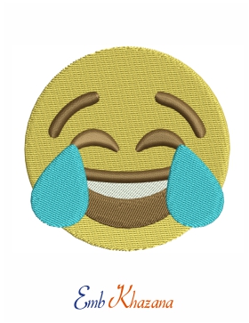 Happy And Crying Funny Face Embroidery Design