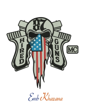 Hired Guns Mc Embroidery Design