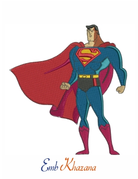 superman standing Embroidery Pattern