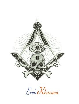 Virtus Skull Embroidery Design