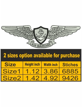 Navy Air Warfare Embroidery Design Navy Air Warfare Embroidery Design